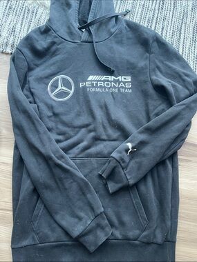 Mercedes AMG Petronas Black Hoodie with White Logos